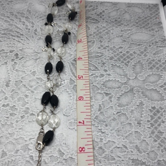 VINTAGE crystal beads sterling silver 925 clasp necklace classy timeless glam. - Picture 5 of 6